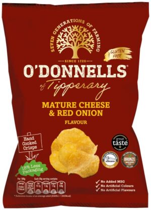 O’Donnells Mature Irish Cheese & Red Onion Crisps