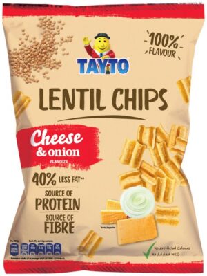 Tayto Lentil Chips Cheese & Onion Sharing Bag