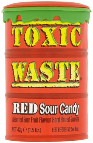 Toxic Waste Red Sour Candy Drum