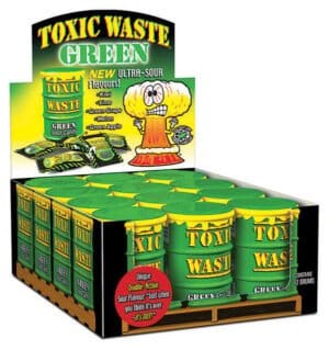 Toxic Waste Green Sour Candy Drum
