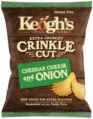 Keogh’s Irish Cheddar/Red Onion Crinkle Cut Crisps
