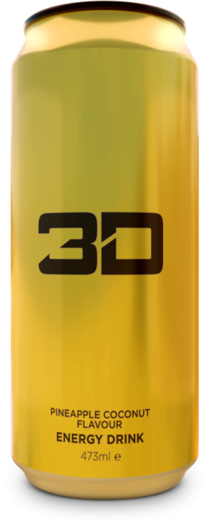 3D Energy Drink Gold 24X473Ml Pineapple & Coconut