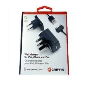 Griffin iPhone/iPad 10W Quick Safe USB 5V/2.1A Charger UK/EU Set Black