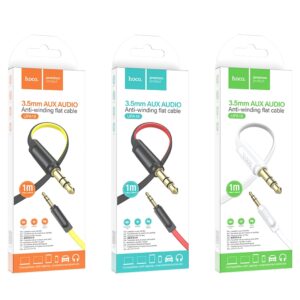 HOCO UPA16 Anti-Winding Flat 3.5mm AUX Cable 2m (Red)