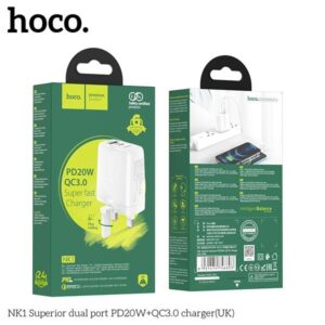 Hoco NK1 Superior Dual Port PD 20W+QC3.0 Charger White
