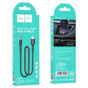 Hoco UPA17 Nylon Braid Type-C to 3.5mm TPE Connector Black