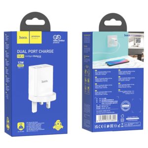 Hoco NK4 Sharp Dual Port 12W Charger (5V / 2.4A) White