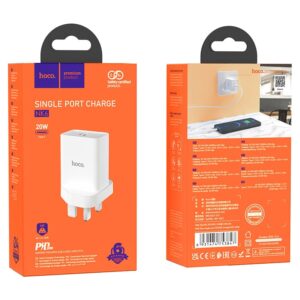 Hoco NK6 Rise Premium 20W Single Type-C Port Charger White