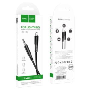 Hoco UPA18 Nylon Braid Lightning to 3.5mm TPE Connector Black