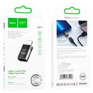 Hoco UA17 Lightning iP Male to USB Female USB2.0 Adapter (Black)