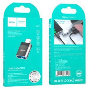 Hoco UA17 USB Female to Type-C Male Adapter Black