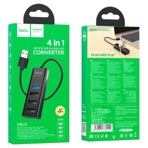Hoco HB25 Easy Mix 4-in-1 High Speed Converter Black