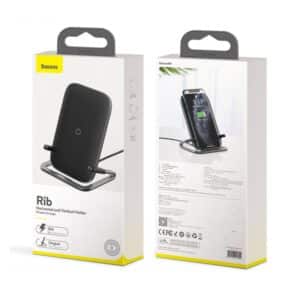 Baseus WXPG-01 Rib Horizontal and Vertical 15W Desktop Wireless Charging Holder Black