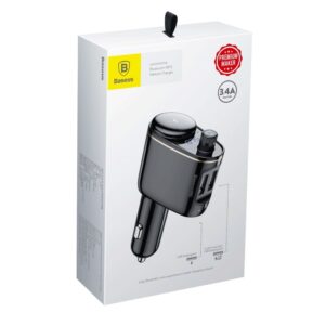 Baseus CCALL-RH01 Locomotive Dual USB Bluetooth FM Transmitter with Cigarette Lighter Port Black