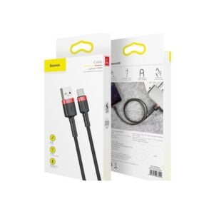 Baseus CATKLF-U91 Cafule Braded USB To Type-C 2A Cable (L=3M) Red+Black