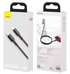 Baseus Cafule Braded Ligntning To Type-C PD 20W Cable (L=1M) Grey+Black