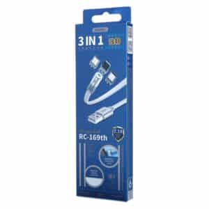 Remax RC-169th Flag Series 3 in 1 Magnetic (2.1A) Charging Cable 1M Black