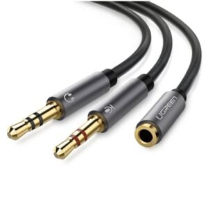 UGREEN 20898 3.5mm Female to 2 Male Audio Cable (Black)