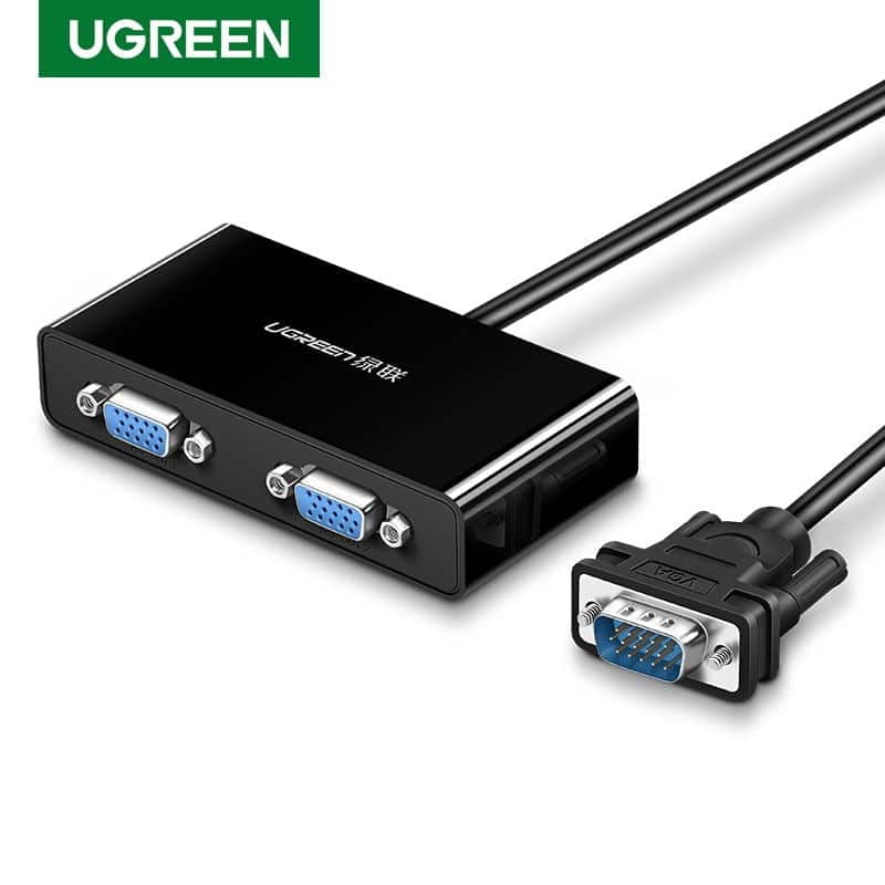 UGREEN 20918 VGA Male to Female Splitter Black