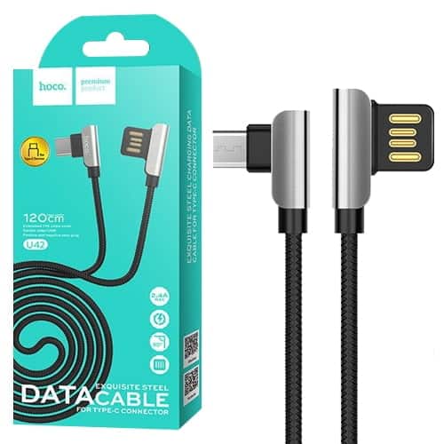 Hoco U42 Exquisite Steel Micro Charging Data Cable 1.2M (White)