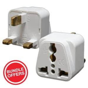 Charger Travel Adapter UK/Ireland 3 Pin Plug White (20pc Bundle)