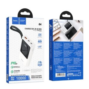 Hoco Q4 Unifier Fully Compatible 22.5W ABS+PC Flame-Retardant Shell Power Bank(10000mAh) White