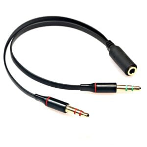 Universal Dual Male Splitter (3.5mm Female to 2 Dual 3.5mm Male) Stereo Headset Jack Mix Colour