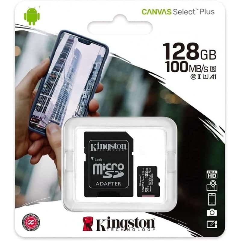 Kingston SDCS2/128GB Canvas Plus MicroSD Class 10