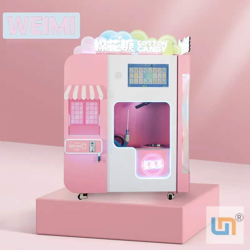 Weimi Cotton Candy Vending Machine With 32 Patterns And Various Fruit Flavor. Support Card Reader, Coin, Cash.