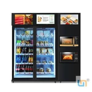 Snack Drink Smart Fridge Vending Machine With Microwave For Hot Food Meal Support Card Reader Payment