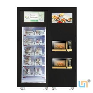 Micron Smart Fridge Vending Machine To Sell Pre Made Meal With Screen And Card Reader. -18℃~20℃ Adjustable Cooling