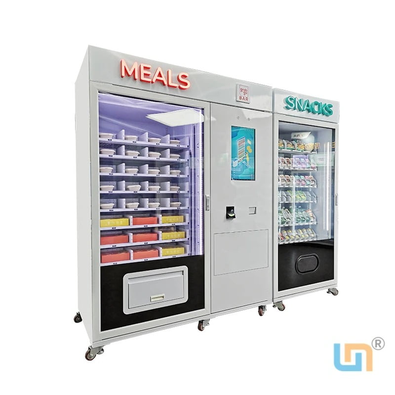 Big Capacity Combo Meal Vending Machine For Snack Drink With Microwave Touch Sreen, 3-20℃ Cooling, Card Reader And E-Wallet - Image 3
