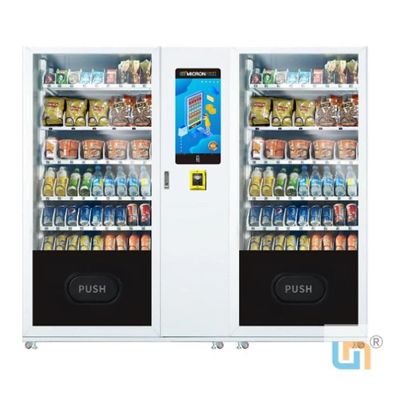 Big Capacity Combo Meal Vending Machine For Snack Drink With Microwave Touch Sreen, 3-20℃ Cooling, Card Reader And E-Wallet