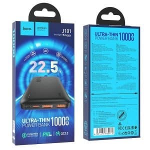Hoco J101 Ultra Thin 22.5W Full Compatible Powerbank (10000mAh) Black