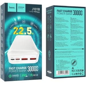 Hoco J101B Astute 22.5W fully compatible power bank(30000mAh) White