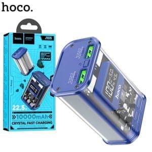 HOCO J105 Discovery Edition Transparent (Dual USB+ Type-C) PowerBank 22.5W (10000 mAh) Blue