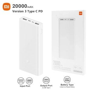Xiaomi Mi 3 Quick Charge Compact 18W Fast Charging Powerbank 20000mAh (Silver)