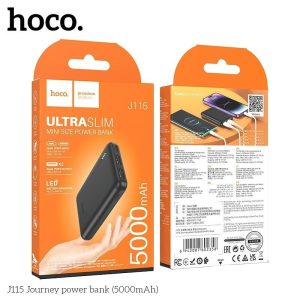 Hoco J115 Ultra Slim Mini Power Bank 5000 mAh Black