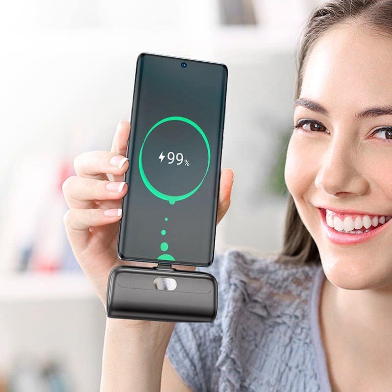 Hoco J116 Cool Charging Pocket Power Bank with Digital Display (Type-C) (5000mAh) Black - Image 2