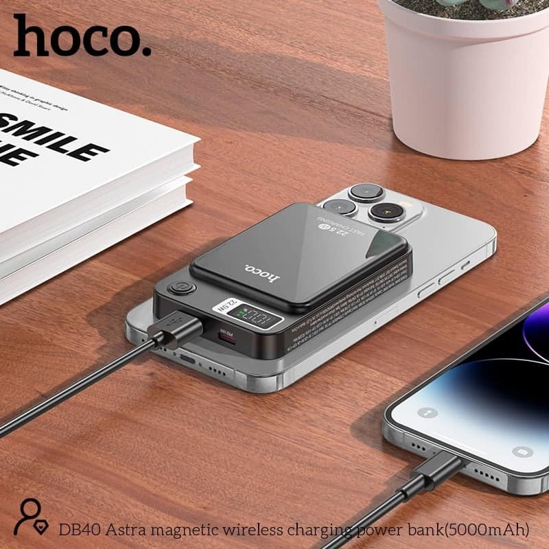Hoco DB40 Astra Magsafe Wireless Charging Power Bank (5000mAh) Black - Image 2
