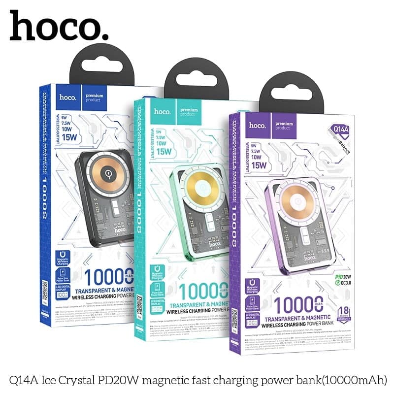 Hoco Q14A Ice Crystal PD20W Magnetic Fast Charging Power Bank(10000mAh) Black