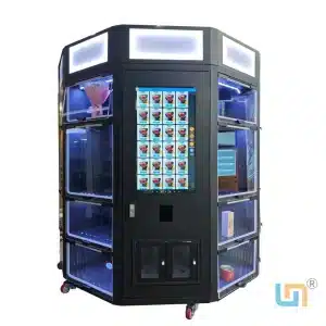 Micron cooling fresh bouquet flower vending machine with 21.5 inch touch screen and nayax card reader.