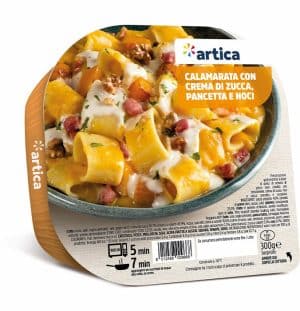 Calamarata With Pumpkin Cream, Bacon And Walnuts – 300g