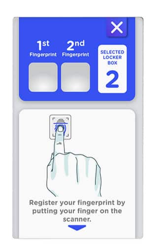 3） Register your fingerprint by putting your finger on the scanner