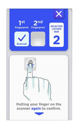 4) Putting your finger on the scanner again to confirm