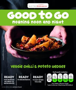 Veggie Chill and Potato Wedges