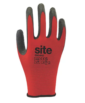 Site SWG440 Safety Gloves Red / Black Large (942YW)