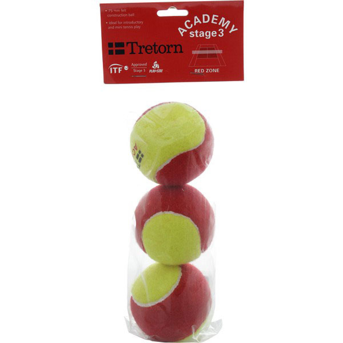 PACK OF 3 TRETORN ACADEMY RED BALLS - Image 2