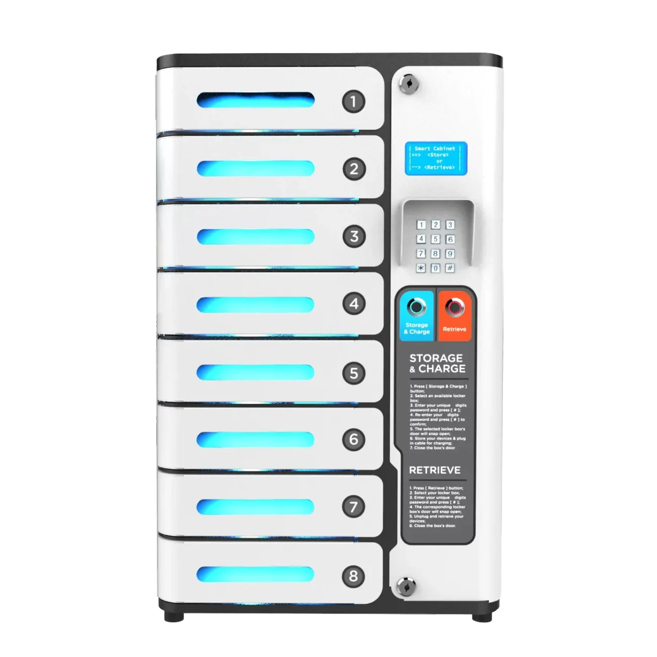 MIA 8-bay PIN-code charging locker