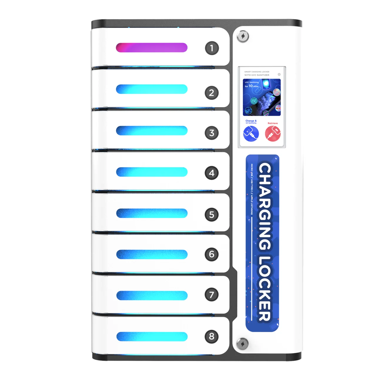 MIA Premium eight-bay touchscreen charging locker